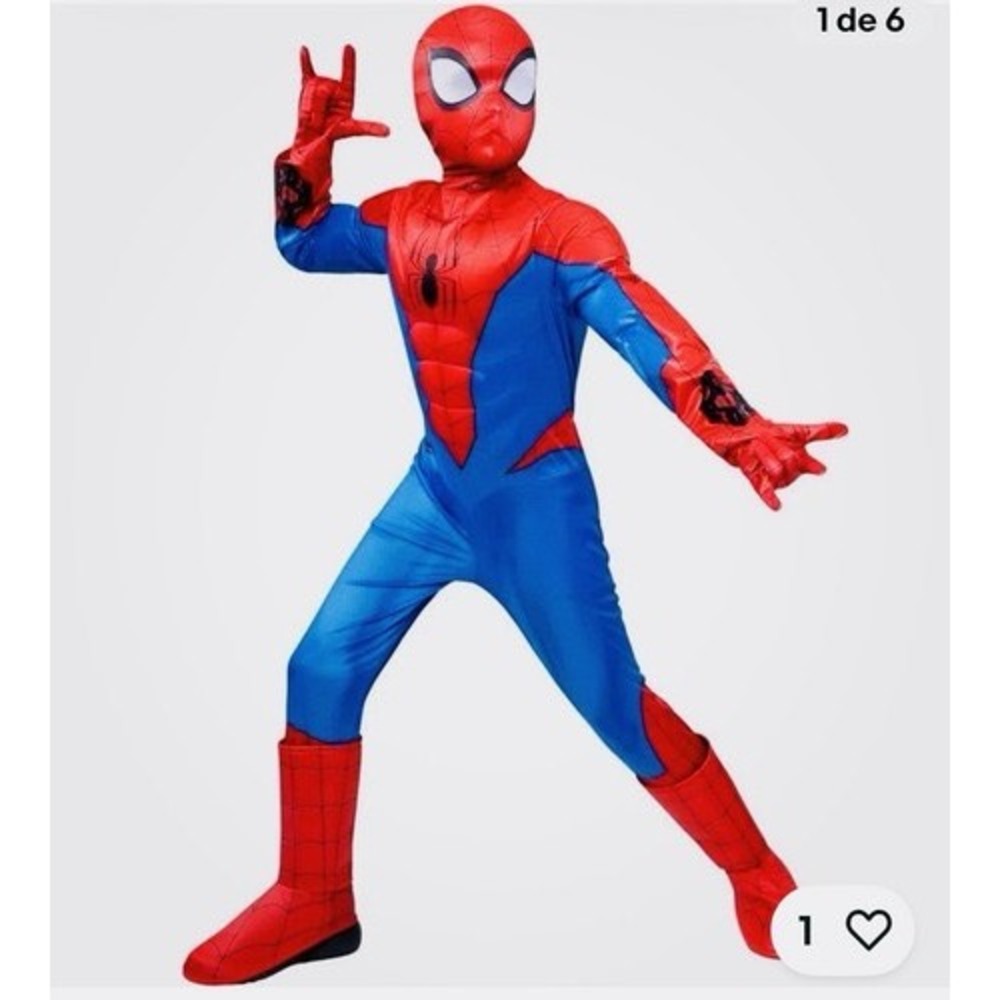 Marvel Spiderman Kids Costume Jumpsuit Red Blue Size Medium New No Mask